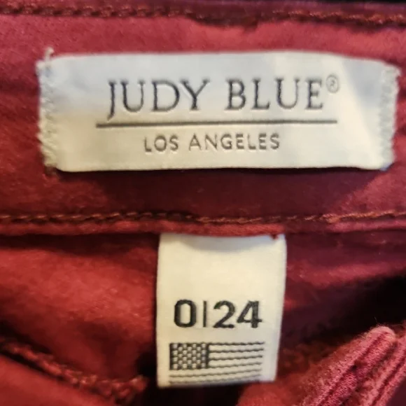Judy Blue Women's Boot Cut Jeans in Burgundy - Picture 2 of 11